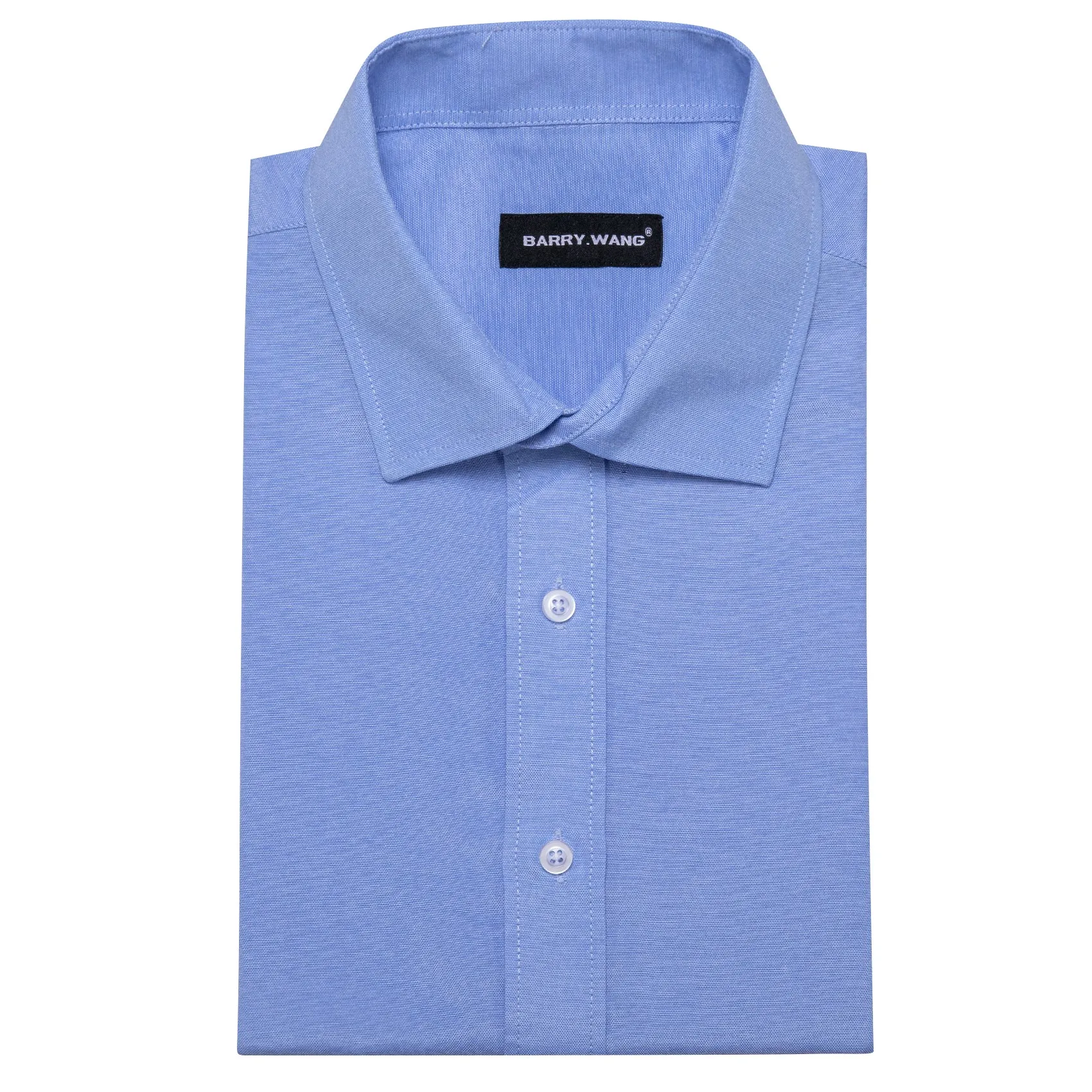 Barry.wang Cornflowerblue Solid Men's Shirt