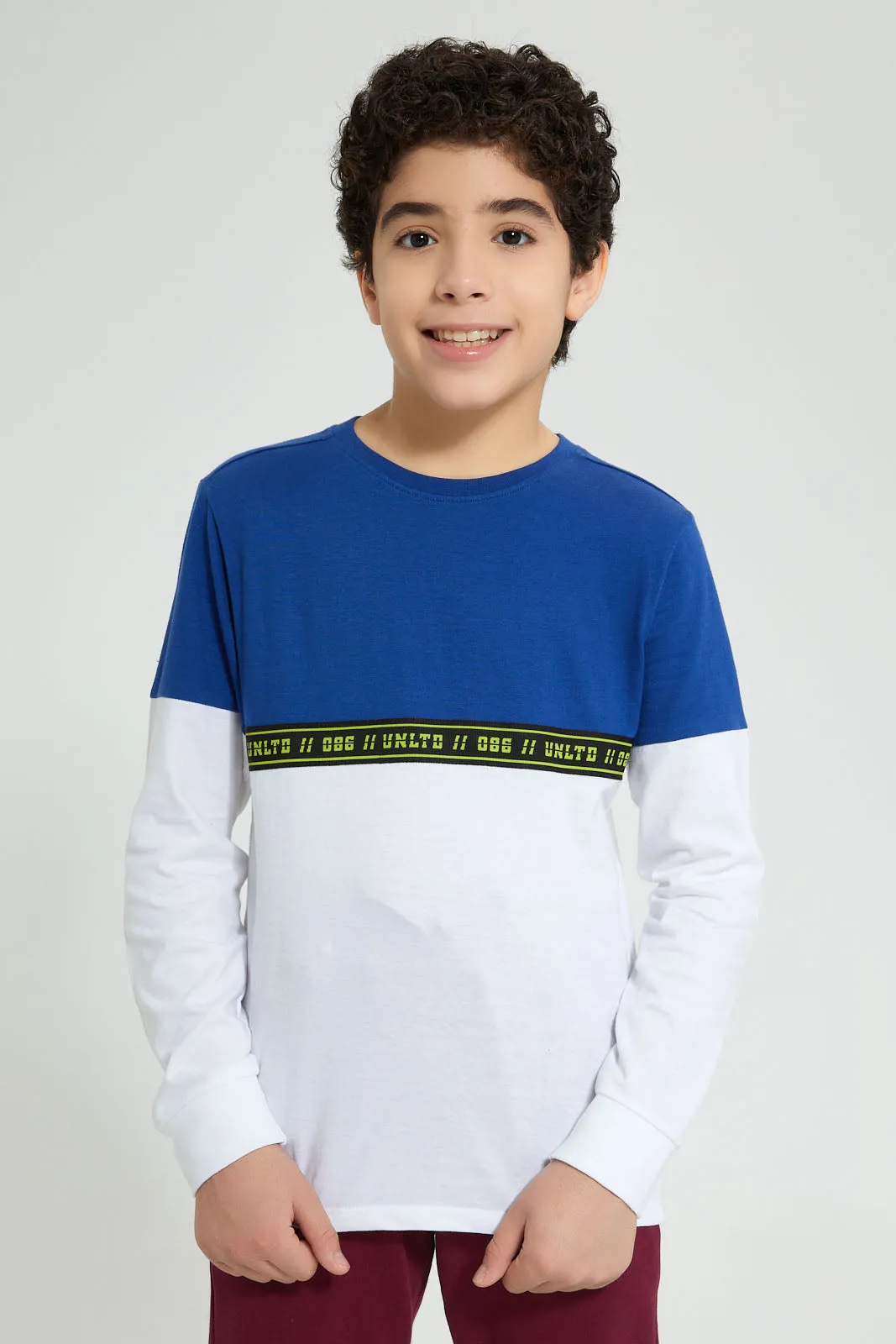 Blue And White Long Sleeve T-Shirt