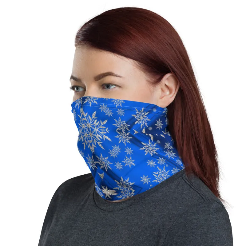 Blue Snowflakes Neck Gaiter