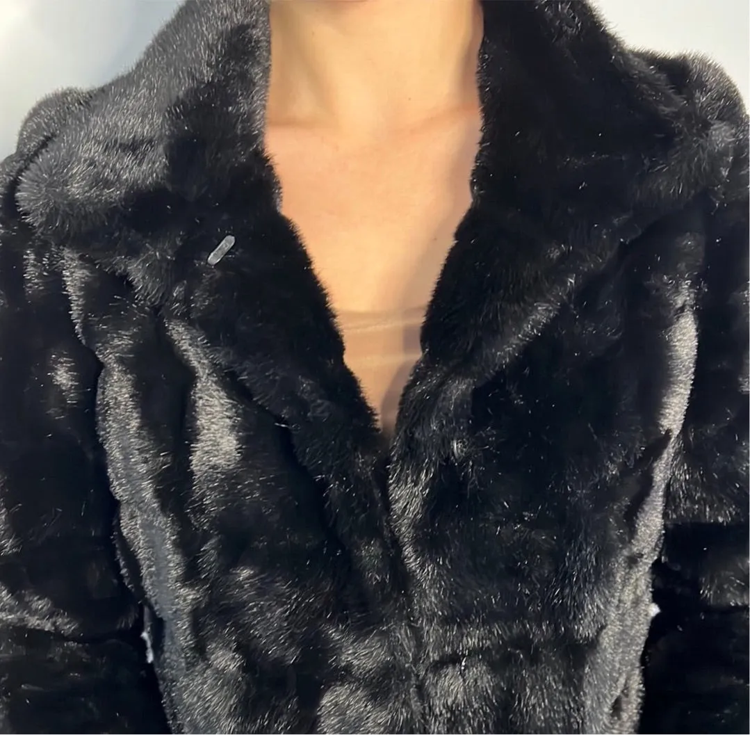 FAUX FUR BLACK LUXURY COAT
