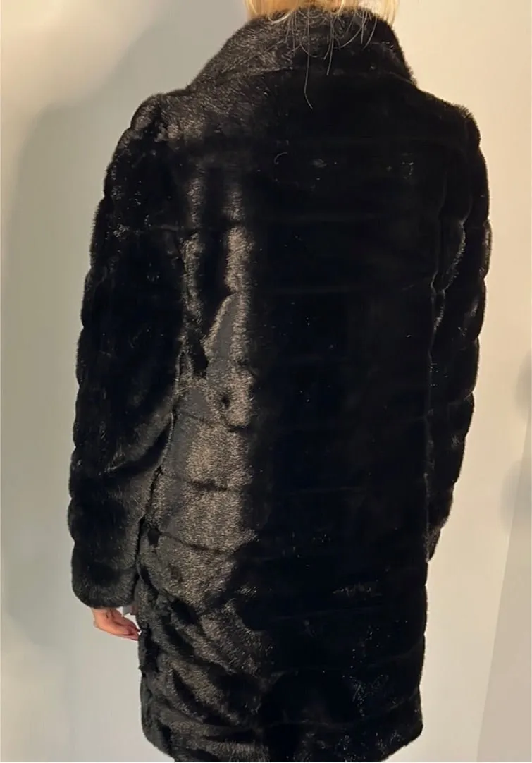 FAUX FUR BLACK LUXURY COAT
