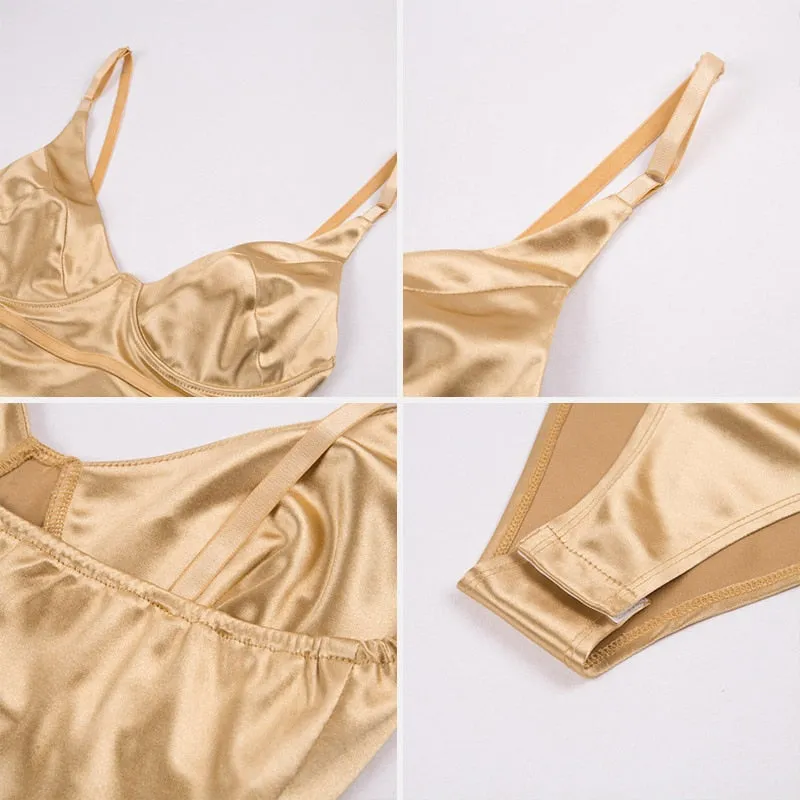 Satin Spaghetti Strap Bodysuit - 6 colors