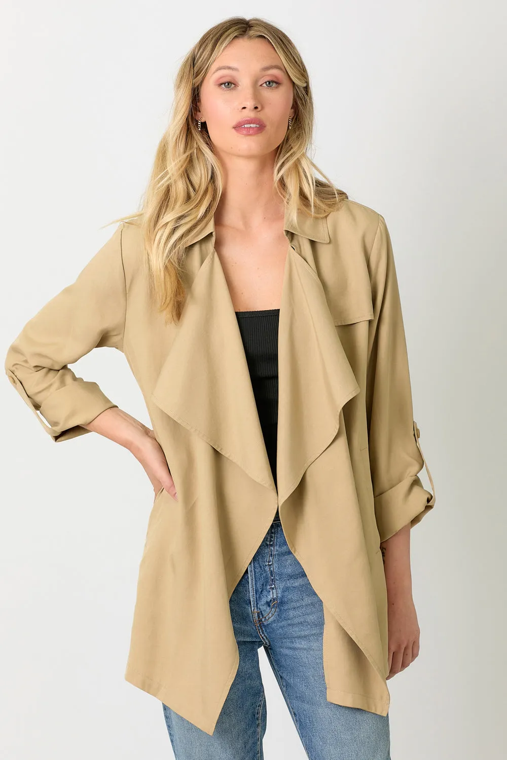 Tencel Open Trench Coat