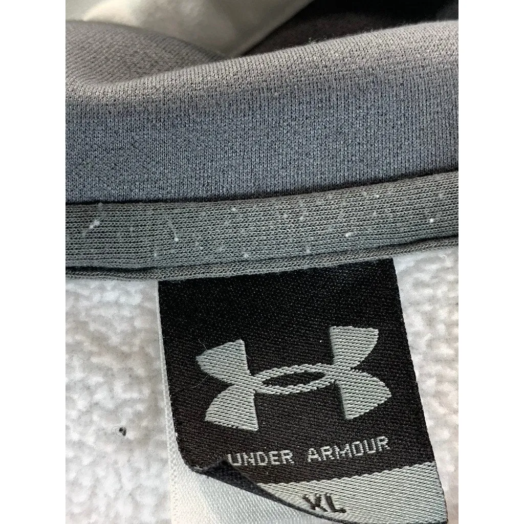 UNDER ARMOUR Men's White/Black Large Graphic Regular-Fit Pullover Hoodie SZ XL